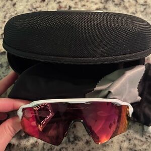 Oakley White Sunglasses with Red Lenses